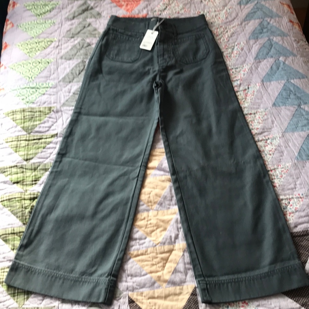 High waist cropped wide leg marine layer jeans